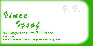 vince izsof business card